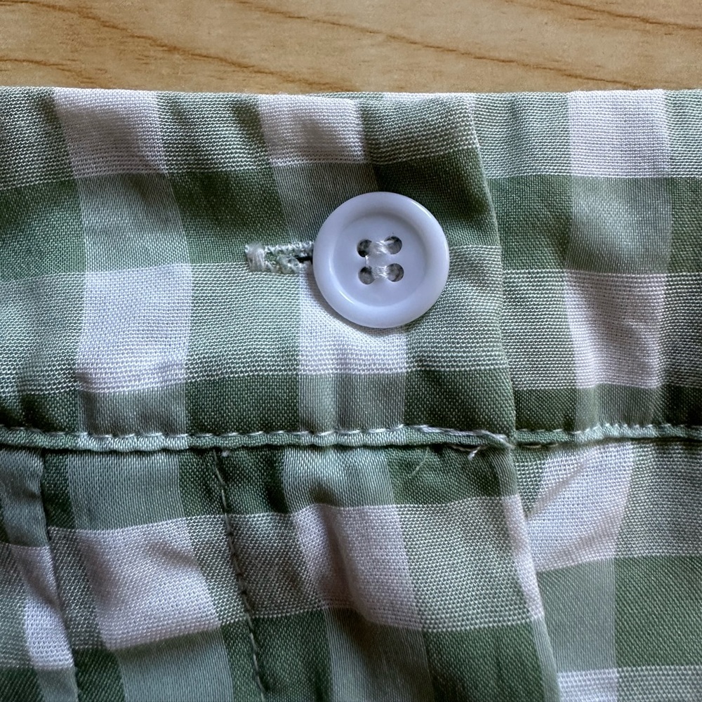 Princess Polly Gingham Pleated Checkered Mini Skirt in Sage Green/White - Size 2 - Picture 14 of 15